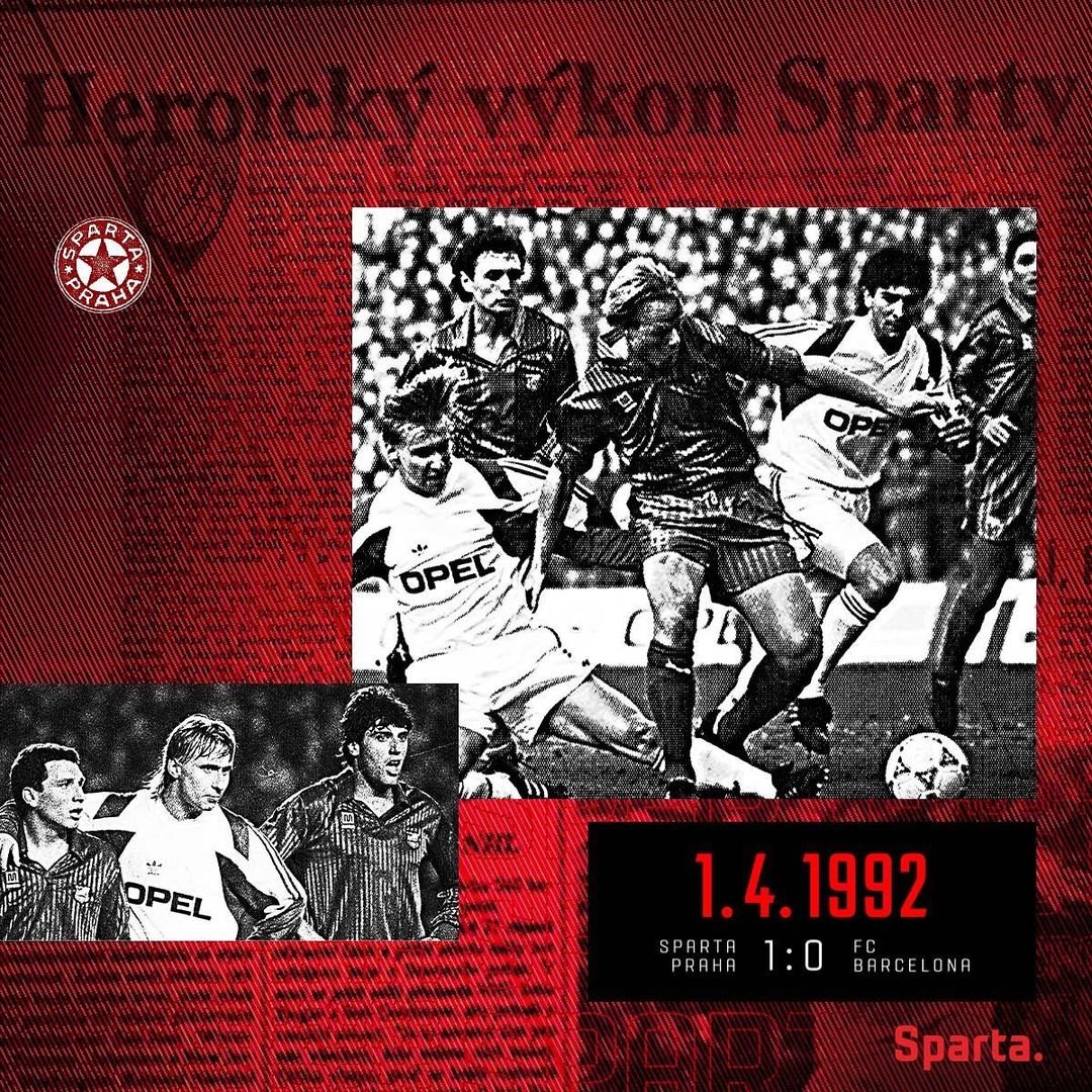 ? Zápas století se hrál přesně před třiceti lety! 

? 1. dubna 1992 jsme gólem Horsta Siegla porazili Barcelonu! A kdo na tom zápase byl, nikdy na něj nezapomene!

Památnou sezonu 1991/1992 si můžete připomenout i v obsáhlém textu na sparta.cz! #acsparta